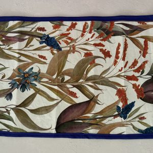 Mantel Rectangular Bosque Otoñal Borde Azul