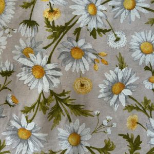 Tela algodón margaritas
