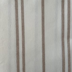 Tela resinada blanca con rayas tierra