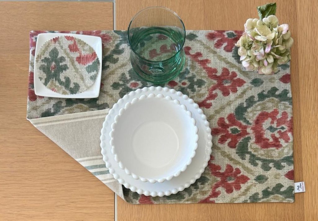 Individual reversible rayas verdes hindú rojo