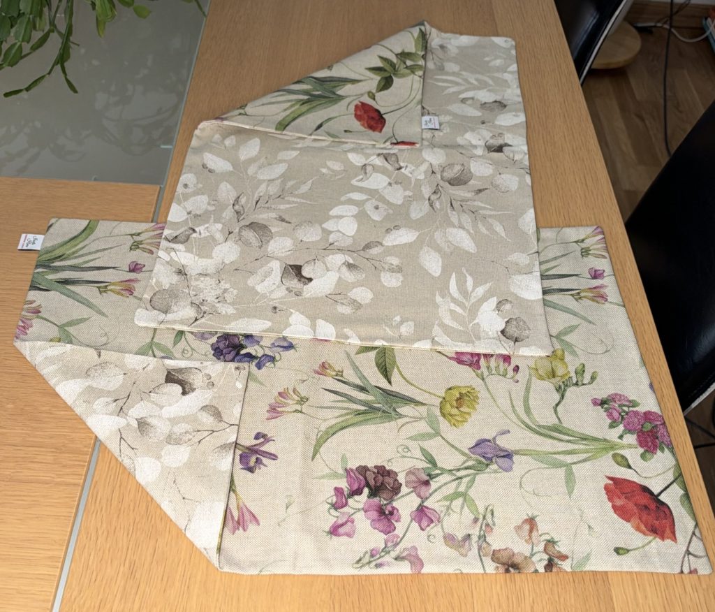 Mantel individual rectangular reversible resinado flor amapola - flor blanca