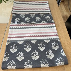 Mantel rectangular reversible resinado hindú gris zafiro - rayas